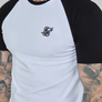 SikSilk - White and Black Raglan T-Shirt